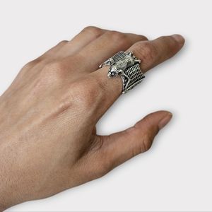 Silver bat ring